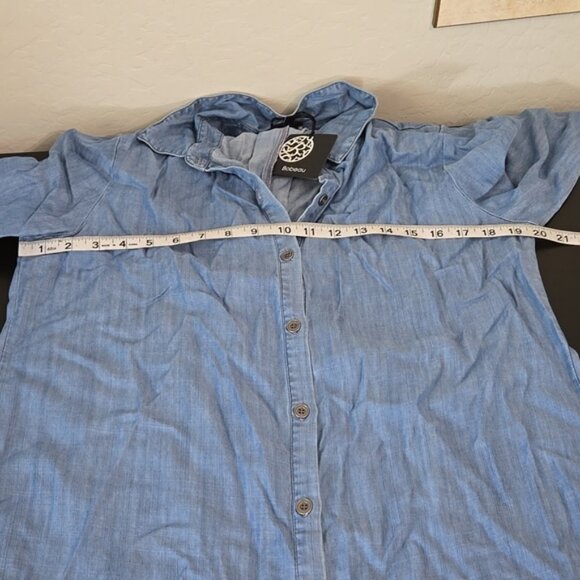 Bobeau Lace-Up Chambray Shirt Dress - Picture 12 of 14